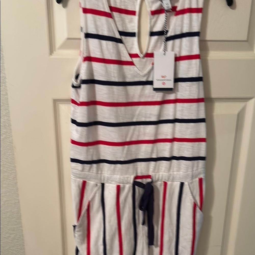 NWT Vineyard Vines Red and White Striped Jumpsuit/Romper Size XS